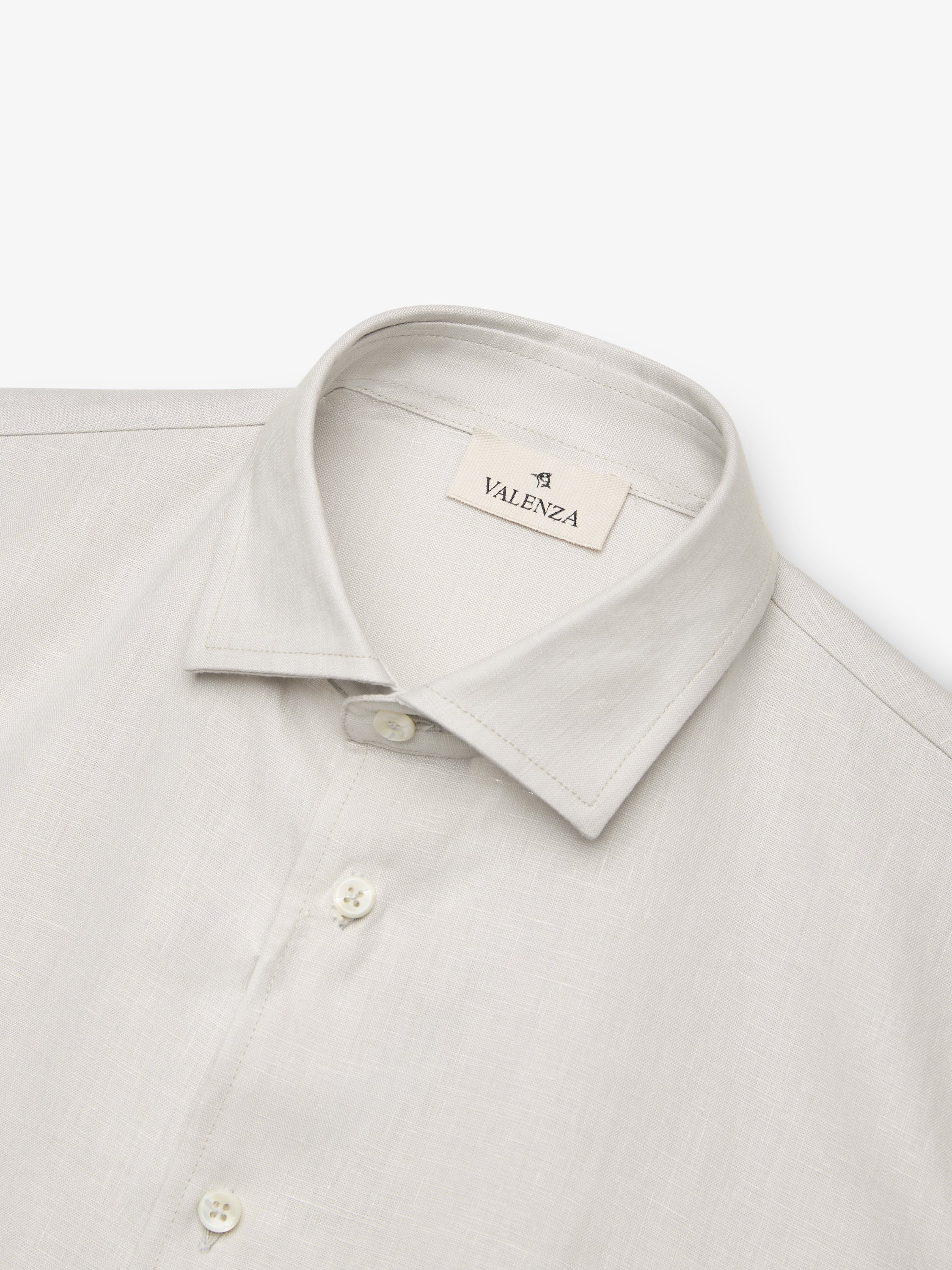 Linnen Stretch Shirt Korte Mouwen | Lichtgrijs