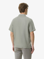 Linen Stretch Bowling Shirt S/S | Sage Green