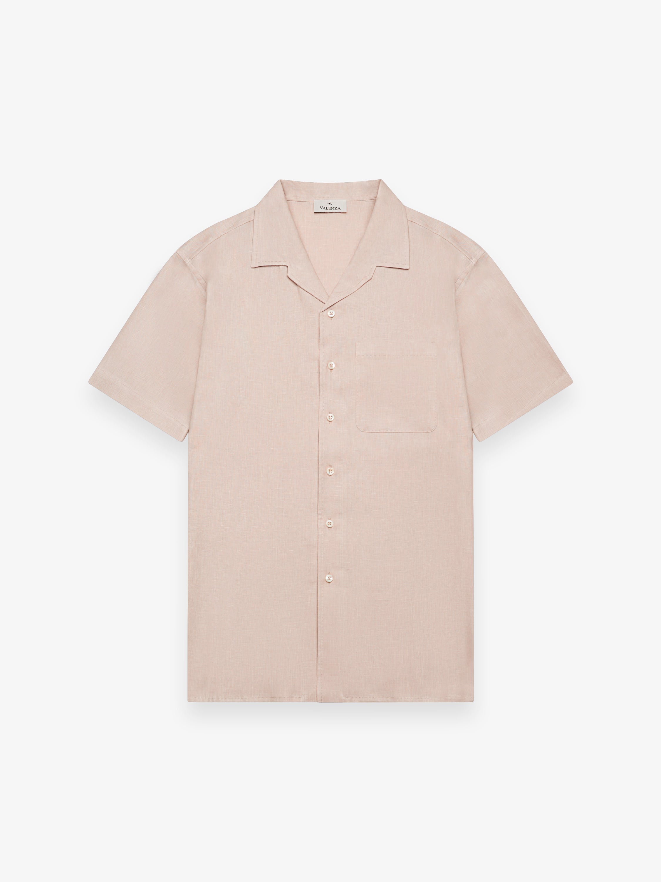 Linen Stretch Bowling Shirt S/S | Light Beige