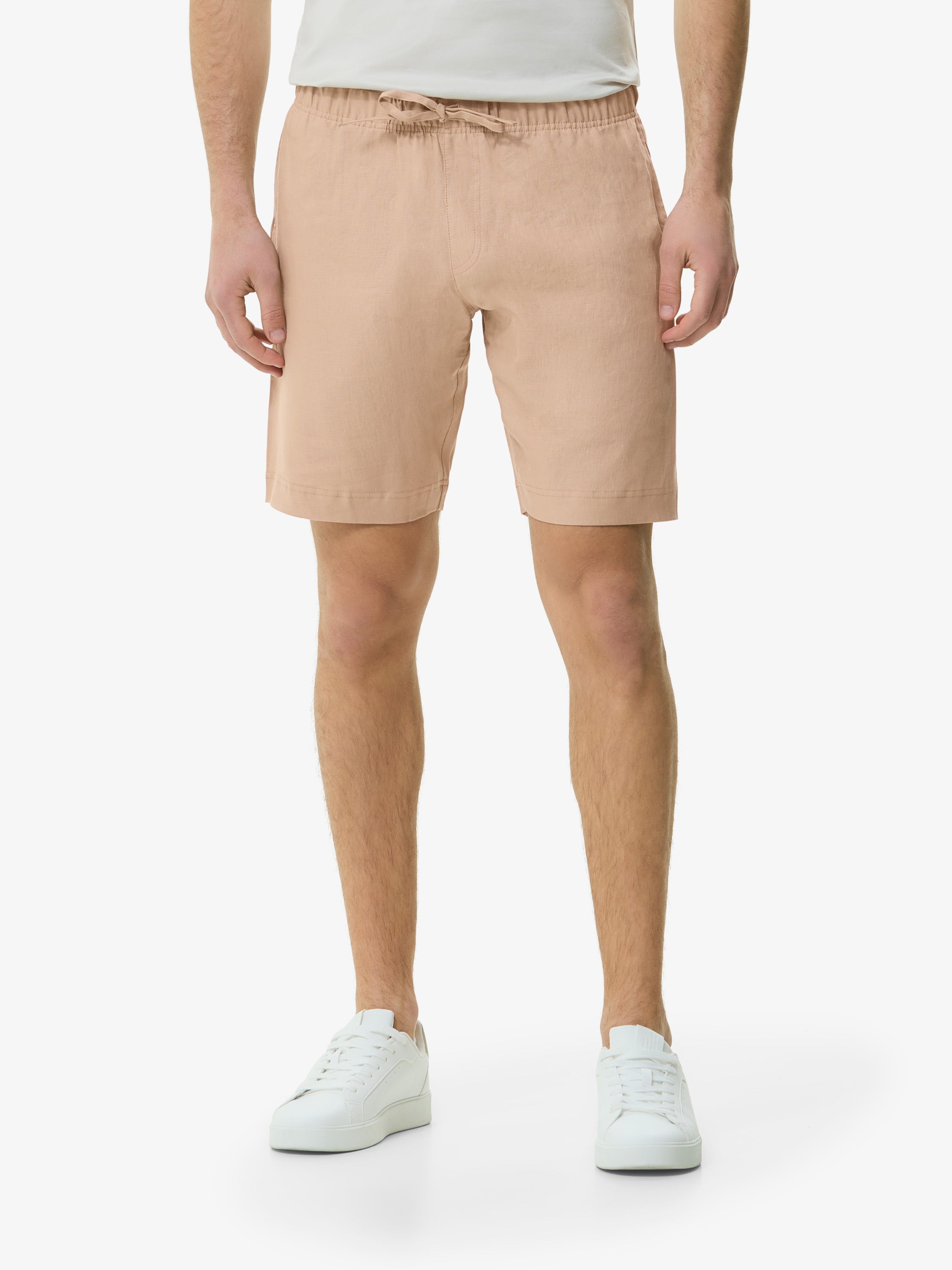 Linnen Stretch Sportshorts | Hazelnoot