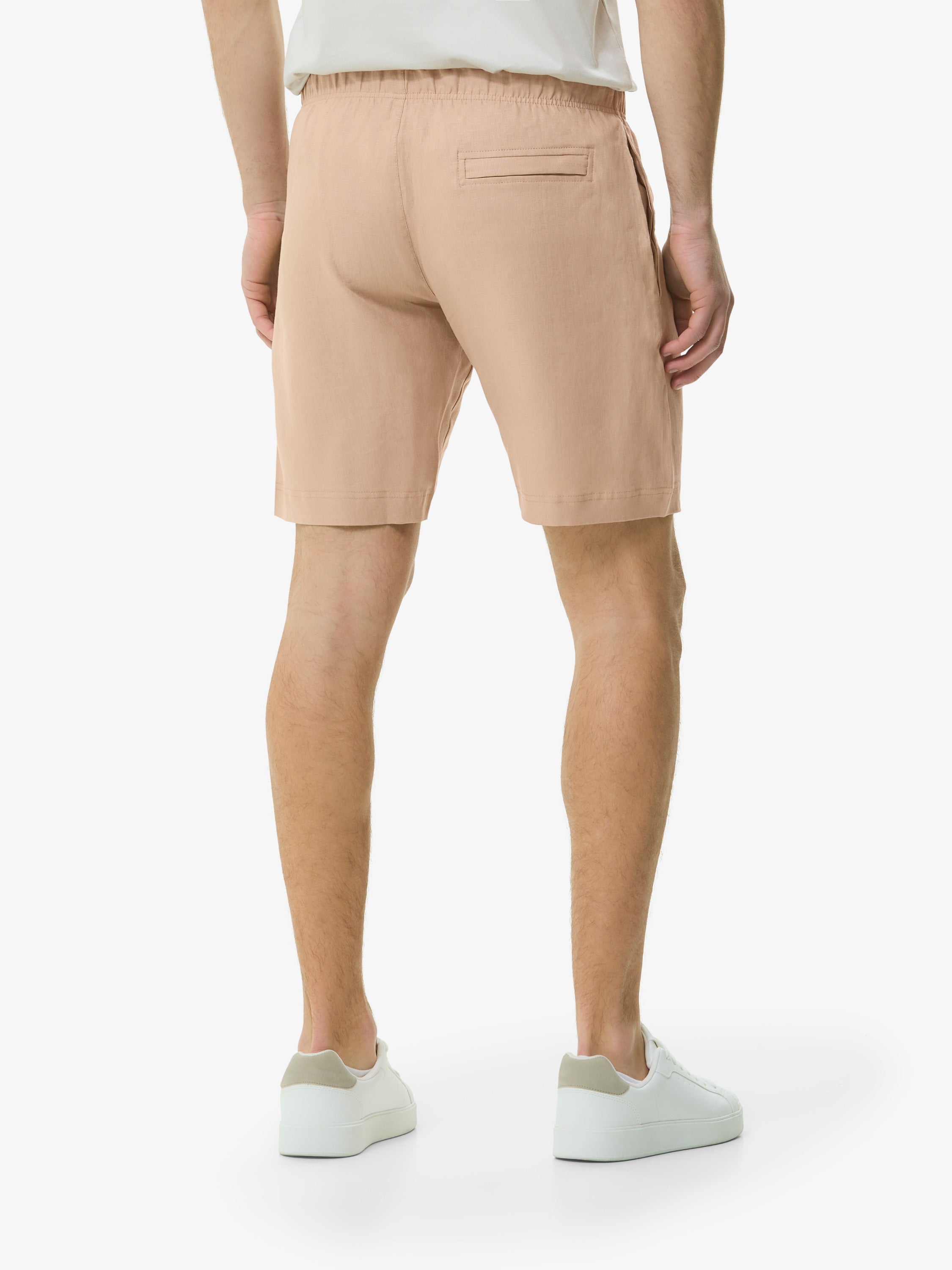 Linnen Stretch Sportshorts | Hazelnoot