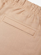 Linnen Stretch Sportshorts | Hazelnoot