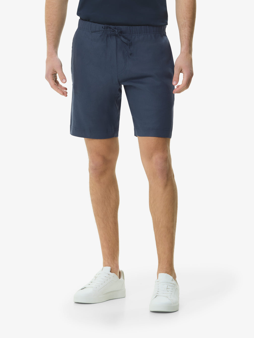Linen Stretch Sport Shorts | Navy