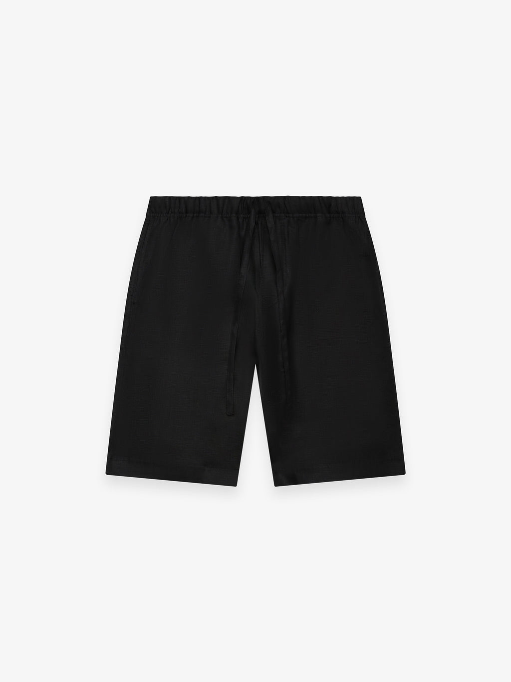 Leinen-Stretch Sportshorts | Schwarz