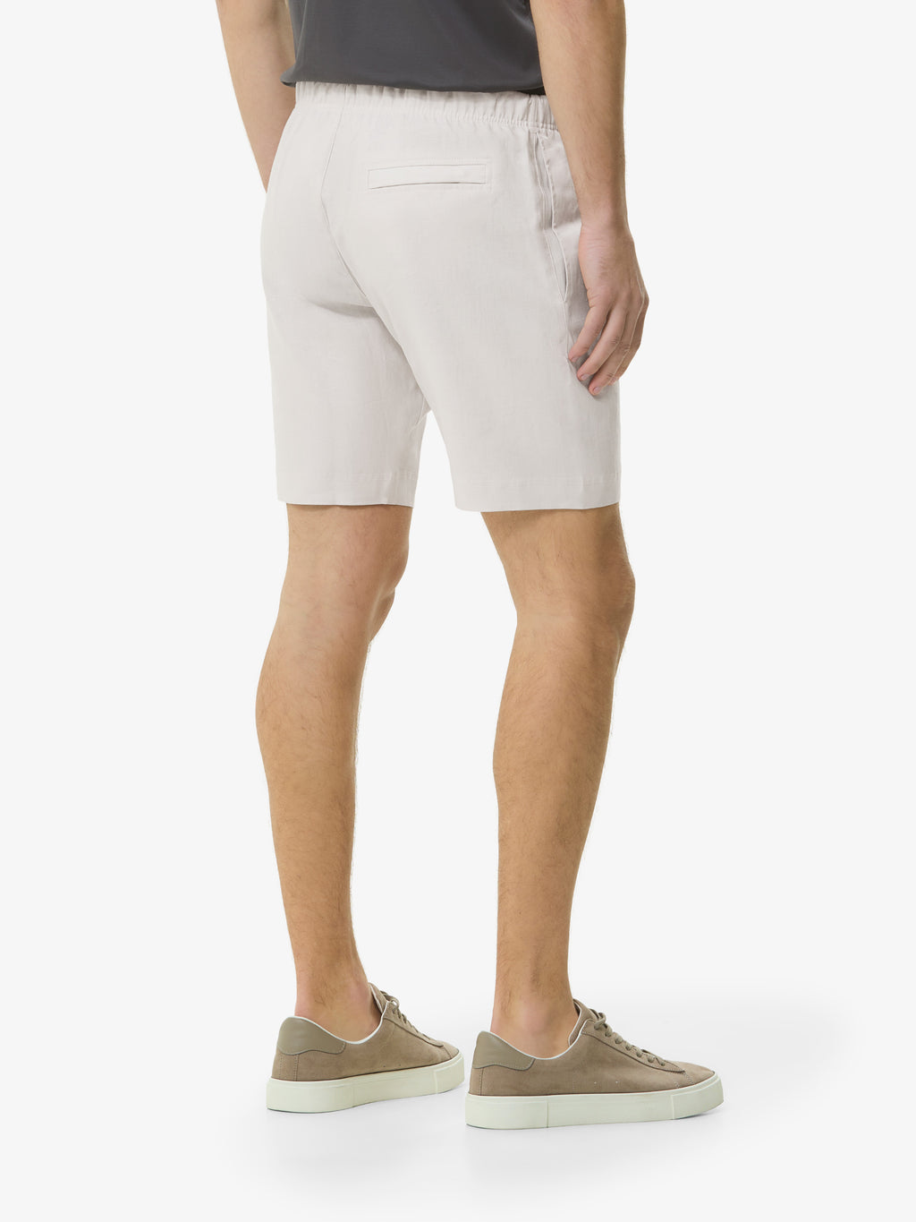 Linen Stretch Sport Shorts | Light Grey