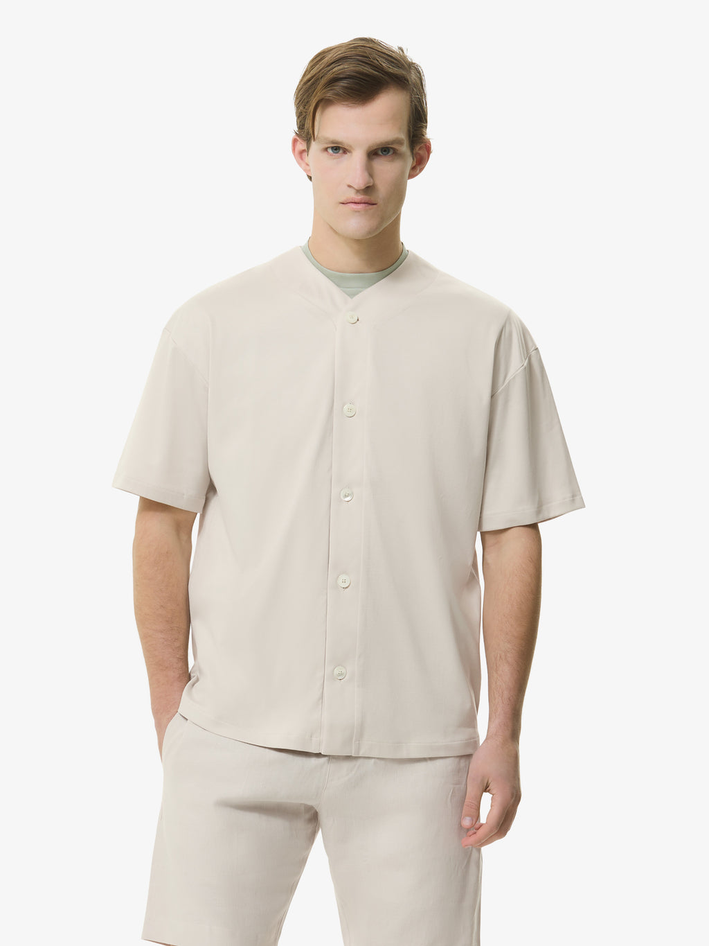 Supima Baseball Shirt S/S | Pearl Grey