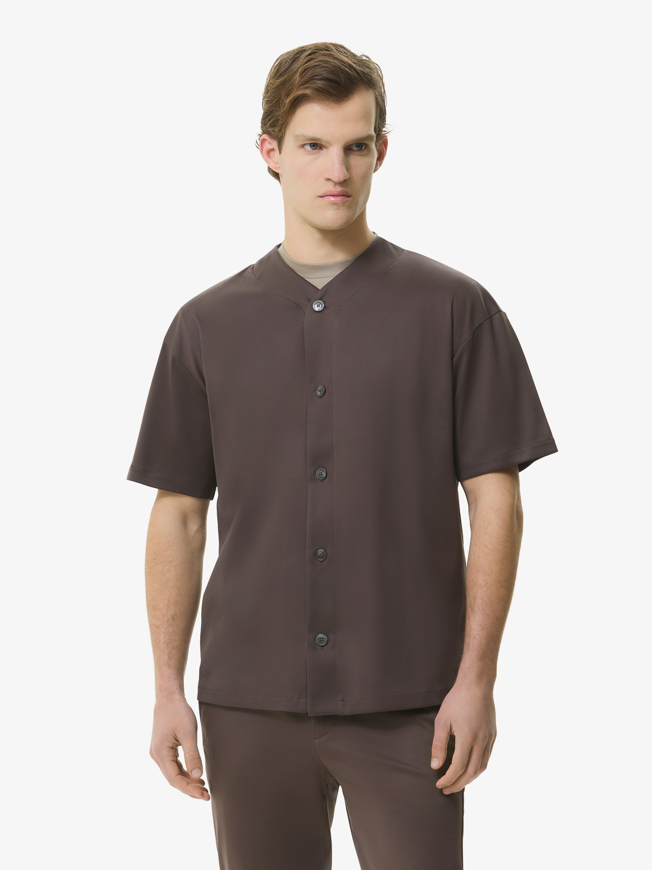 Supima Baseball Shirt S/S | Ebony Brown – VALENZA online store