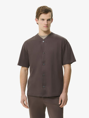 Supima Baseball Shirt S/S | Ebony Brown