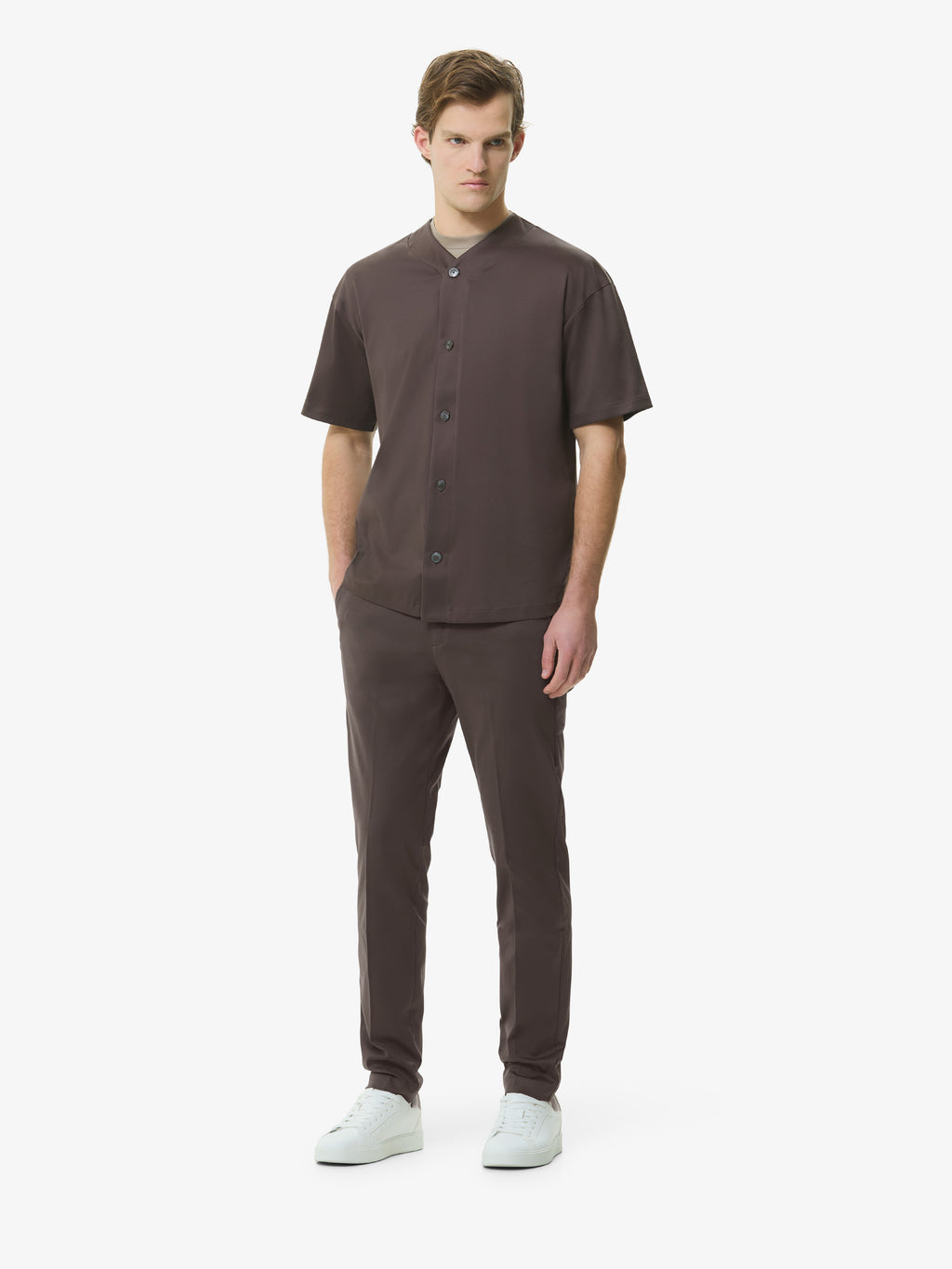 Supima Baseball Shirt S/S | Ebony Brown