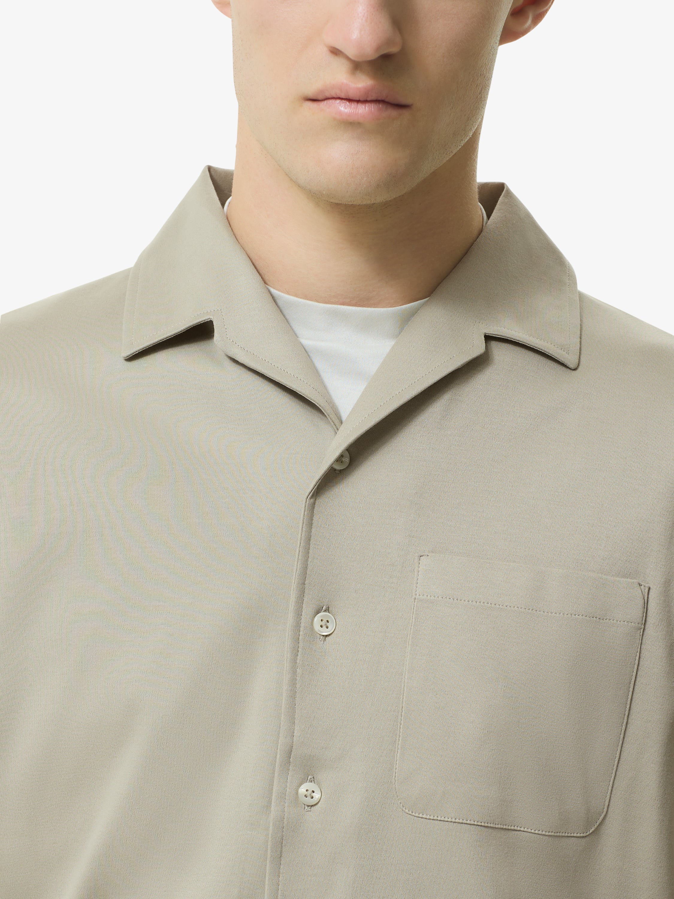 Supima Bowling Shirt S/S | Stone – VALENZA online store