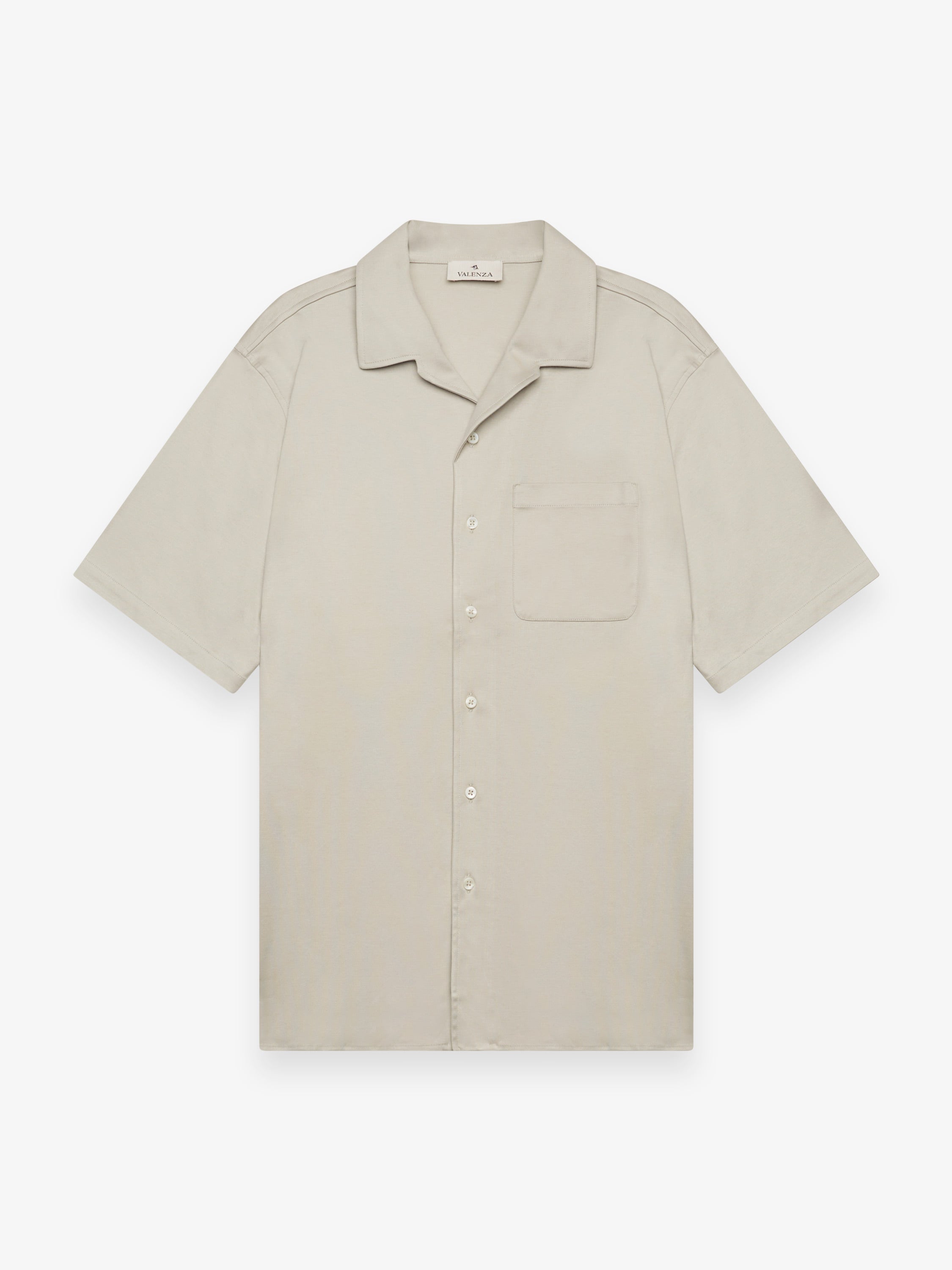 Supima Bowling Shirt S/S | Stone – VALENZA online store