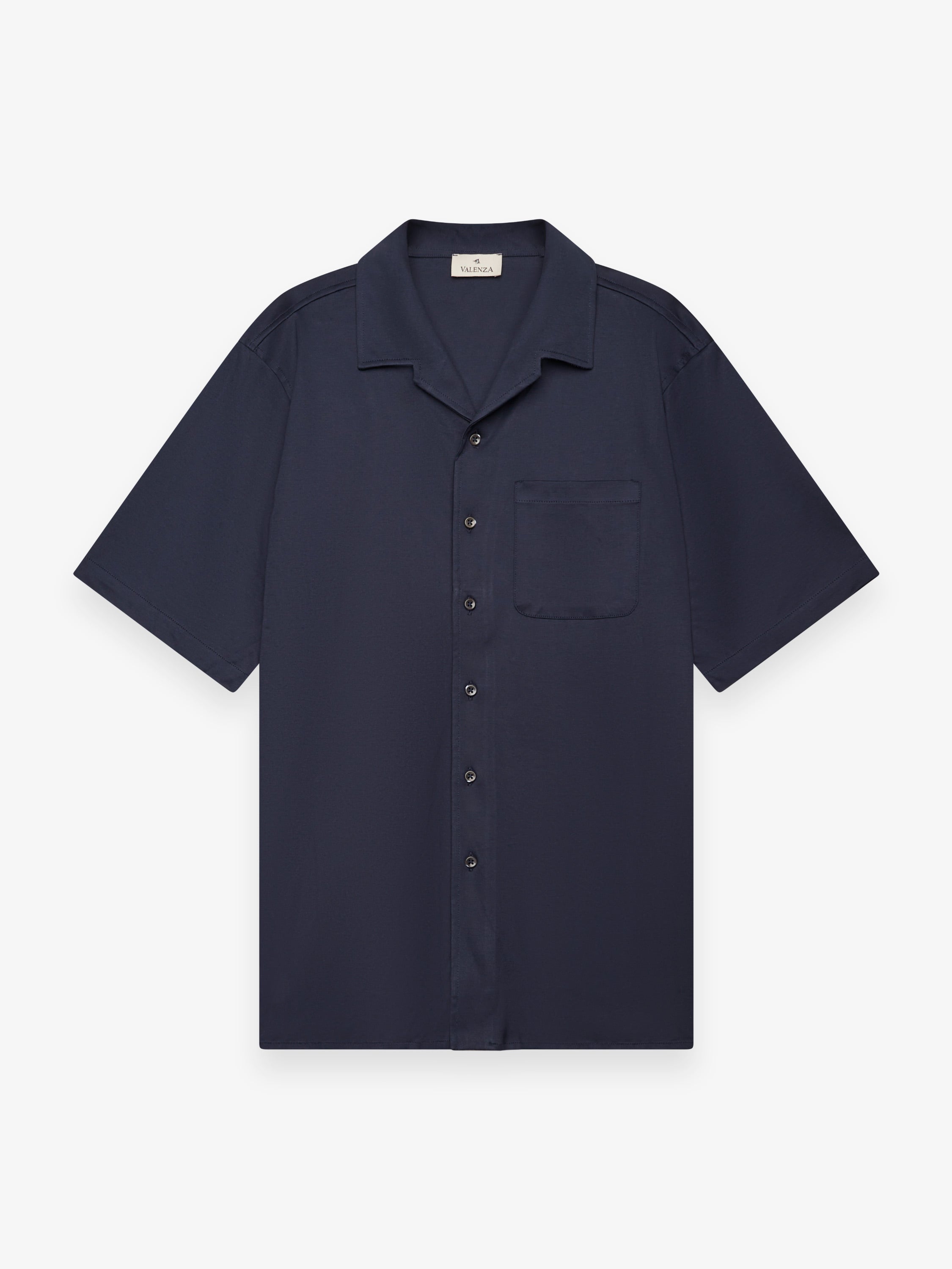 Supima Bowling Shirt S/S | Navy – VALENZA online store