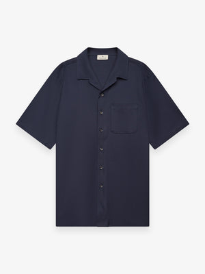 Supima Bowling Shirt S/S | Navy