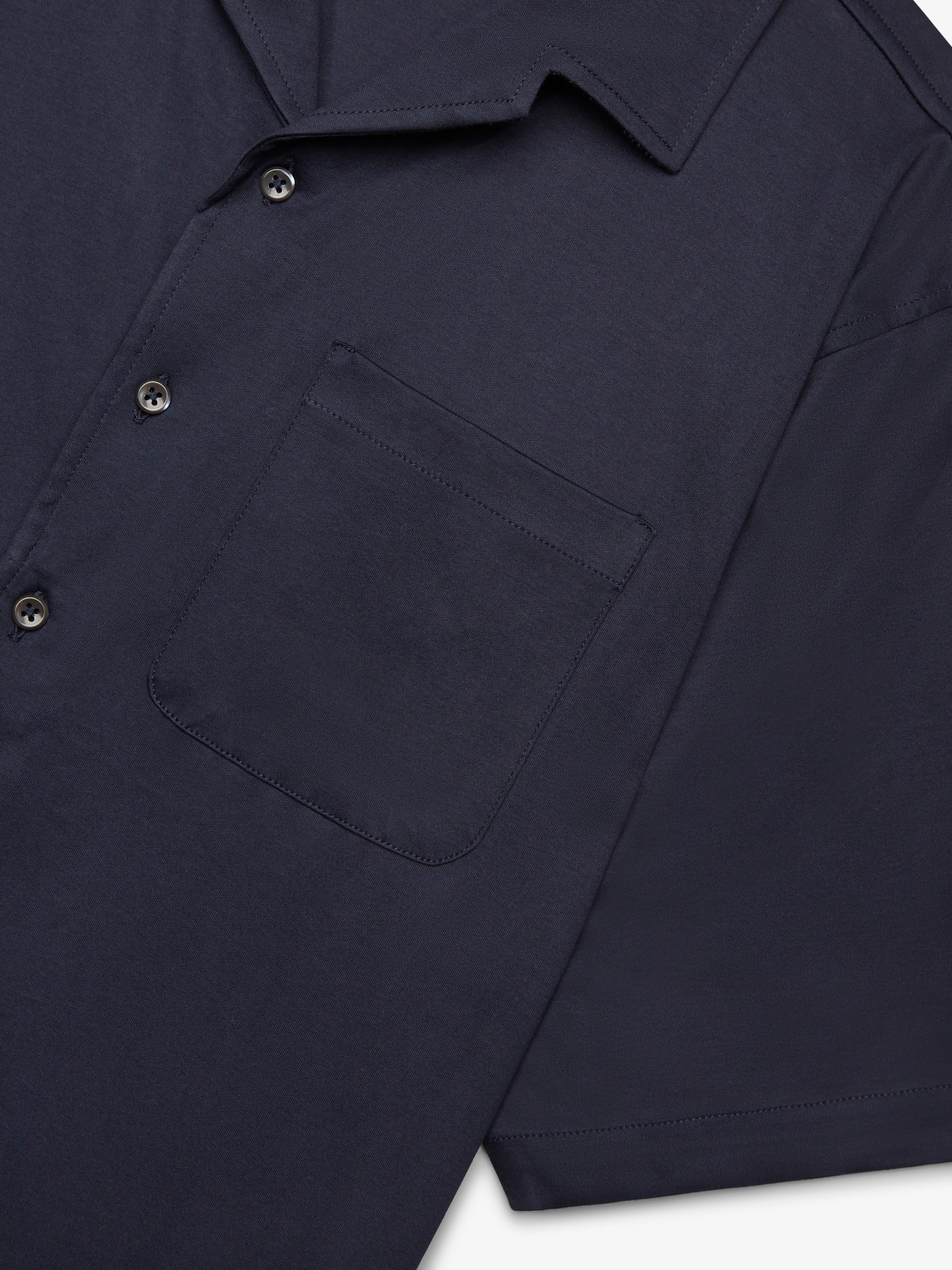 Supima Bowling Shirt S/S | Navy – VALENZA online store