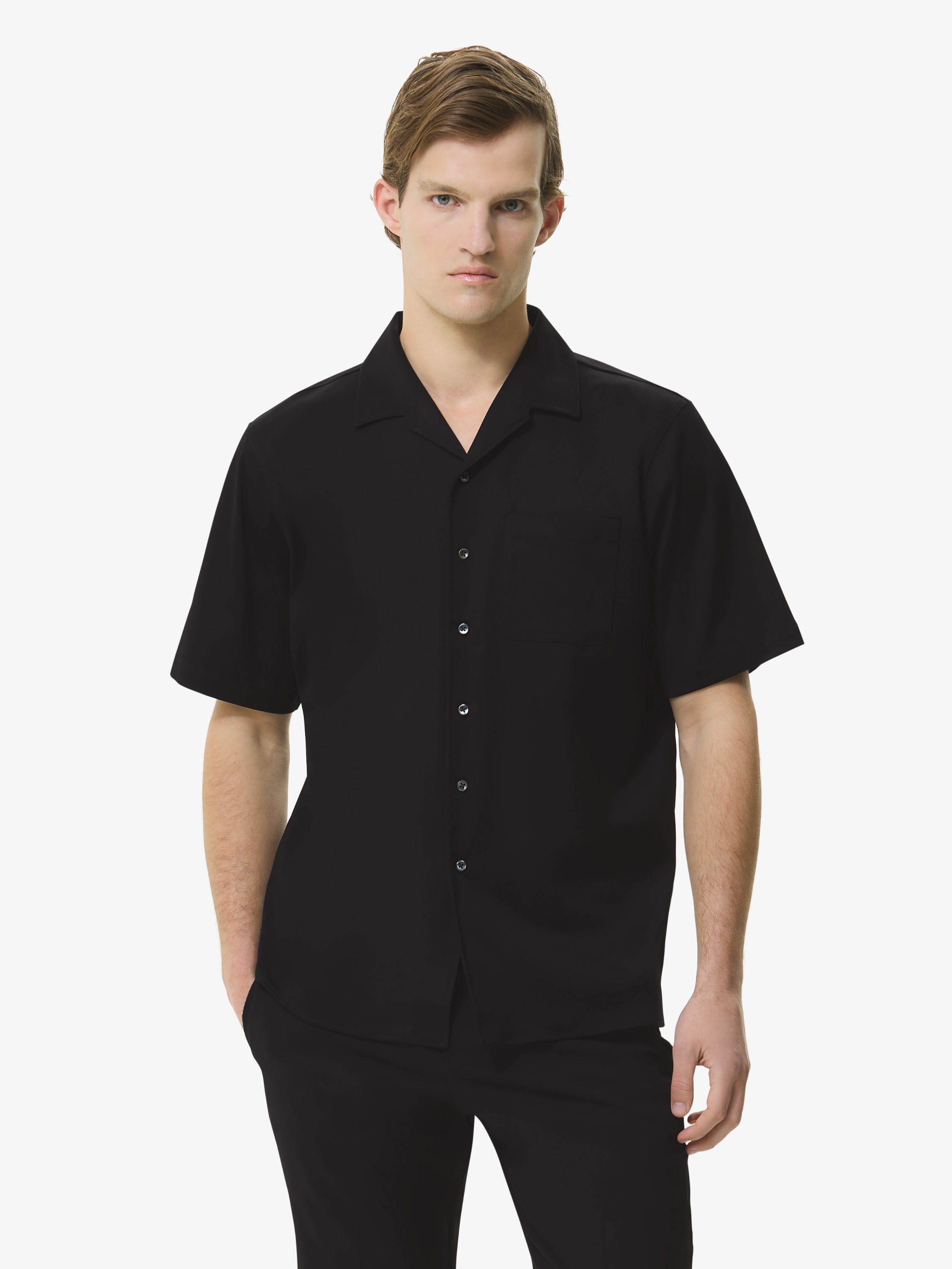 Supima Bowling Shirt S/S | Black – VALENZA online store