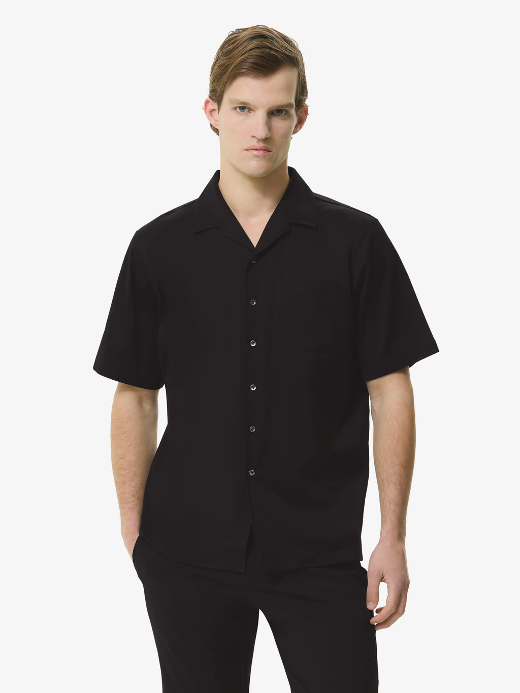 Supima Bowling Shirt S/S | Black