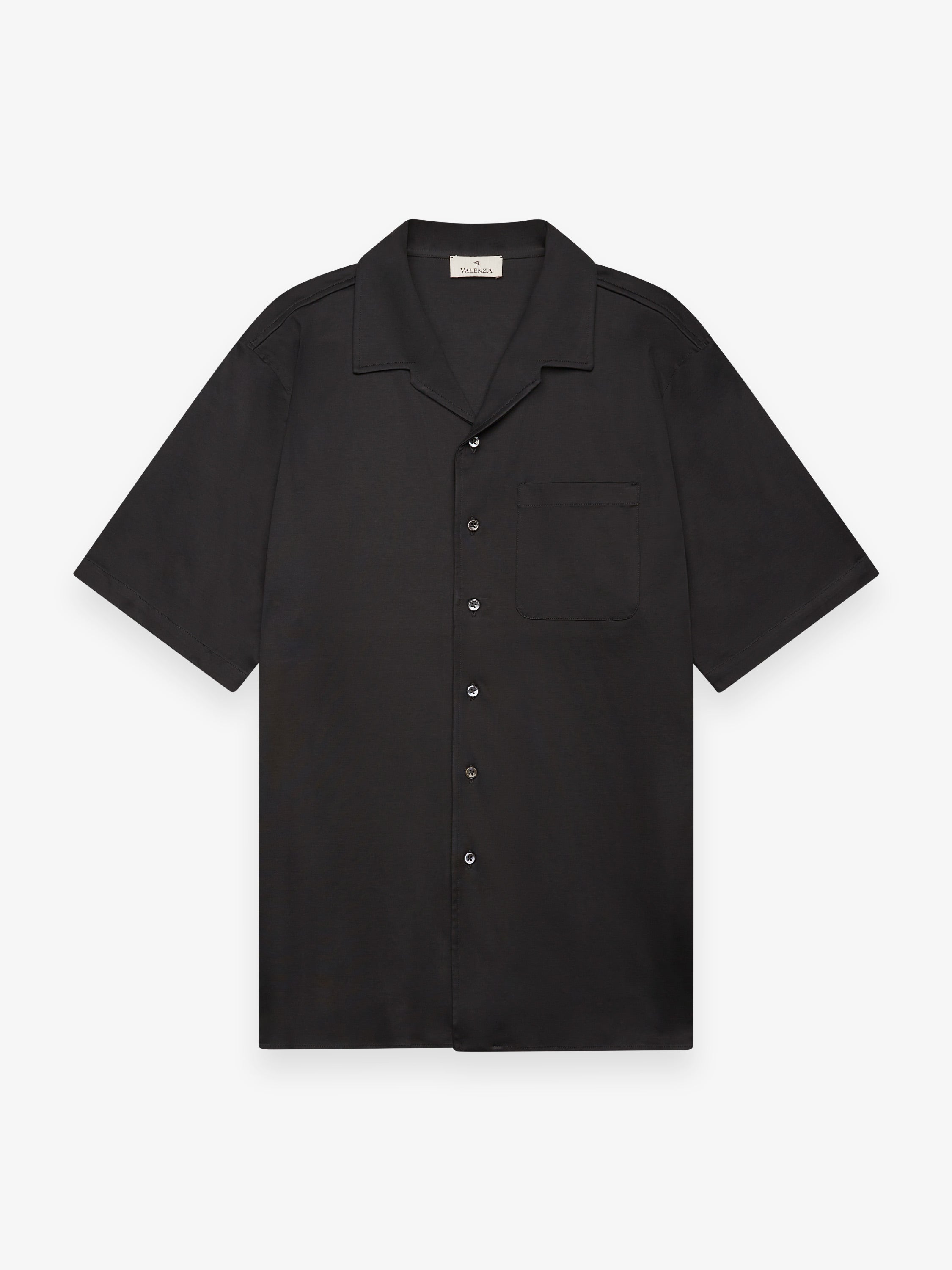 Supima Bowling Shirt S/S | Black – VALENZA online store