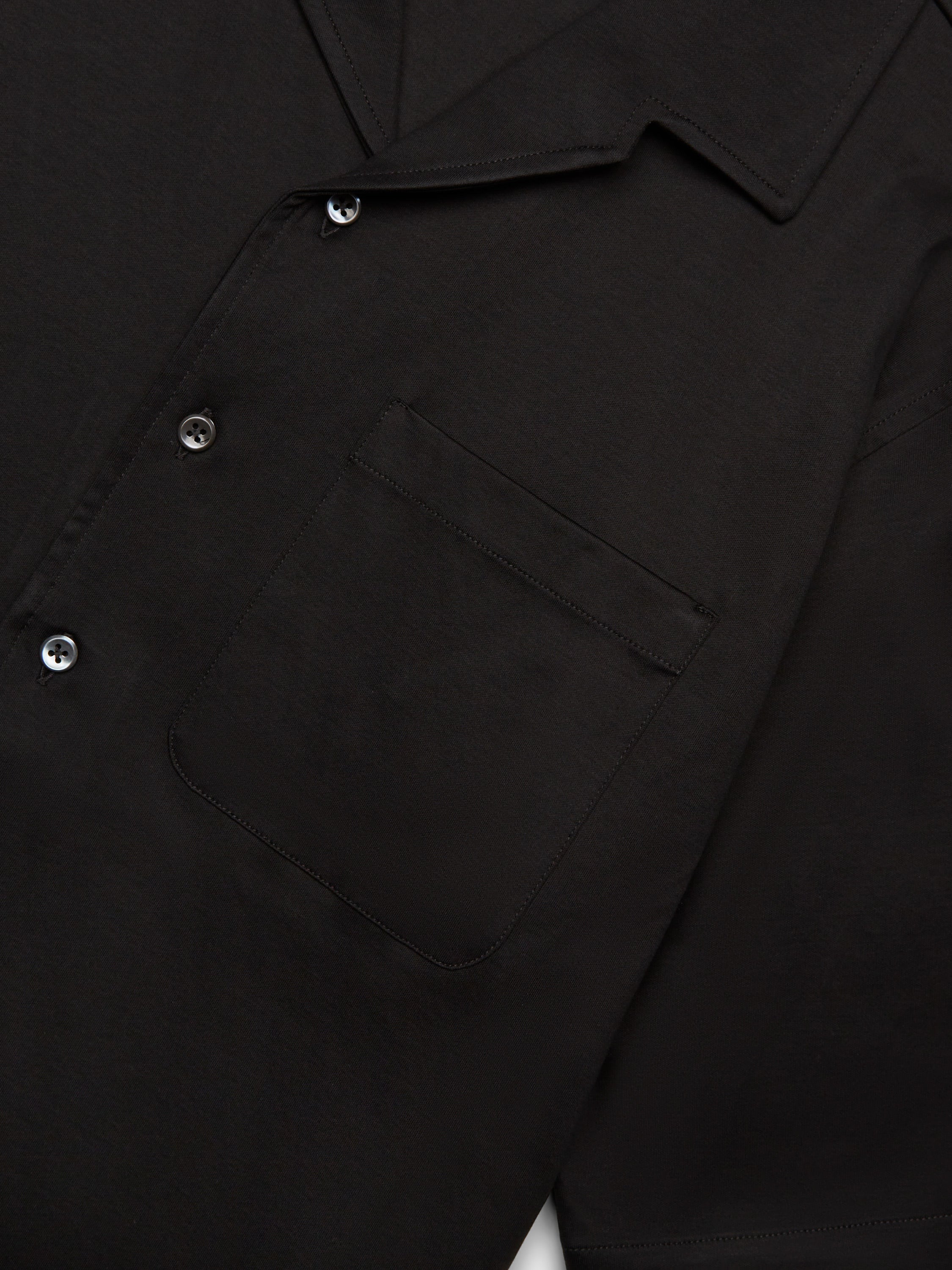 Supima Bowling Shirt S/S | Black