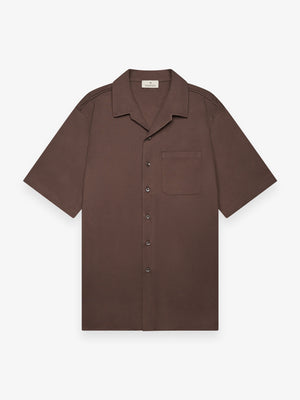 Supima Bowling Shirt S/S | Ebony Brown