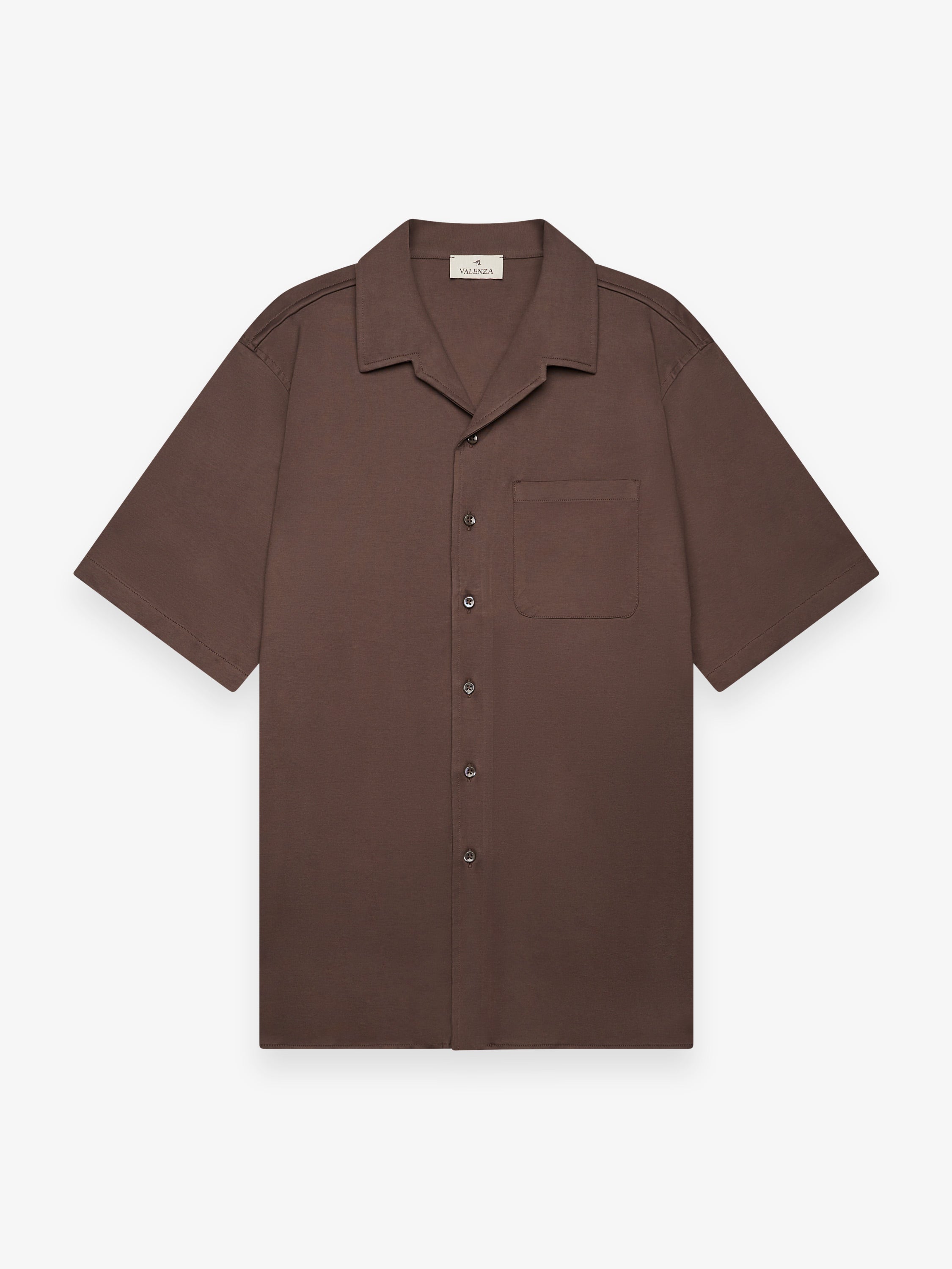 Supima Bowling Shirt S/S | Ebony Brown
