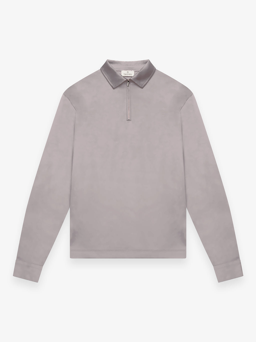 Supima Polo Zip Collar L/S | Mountain Mist