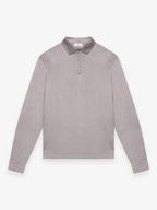 Supima Polo Zip Collar L/S | Mountain Mist