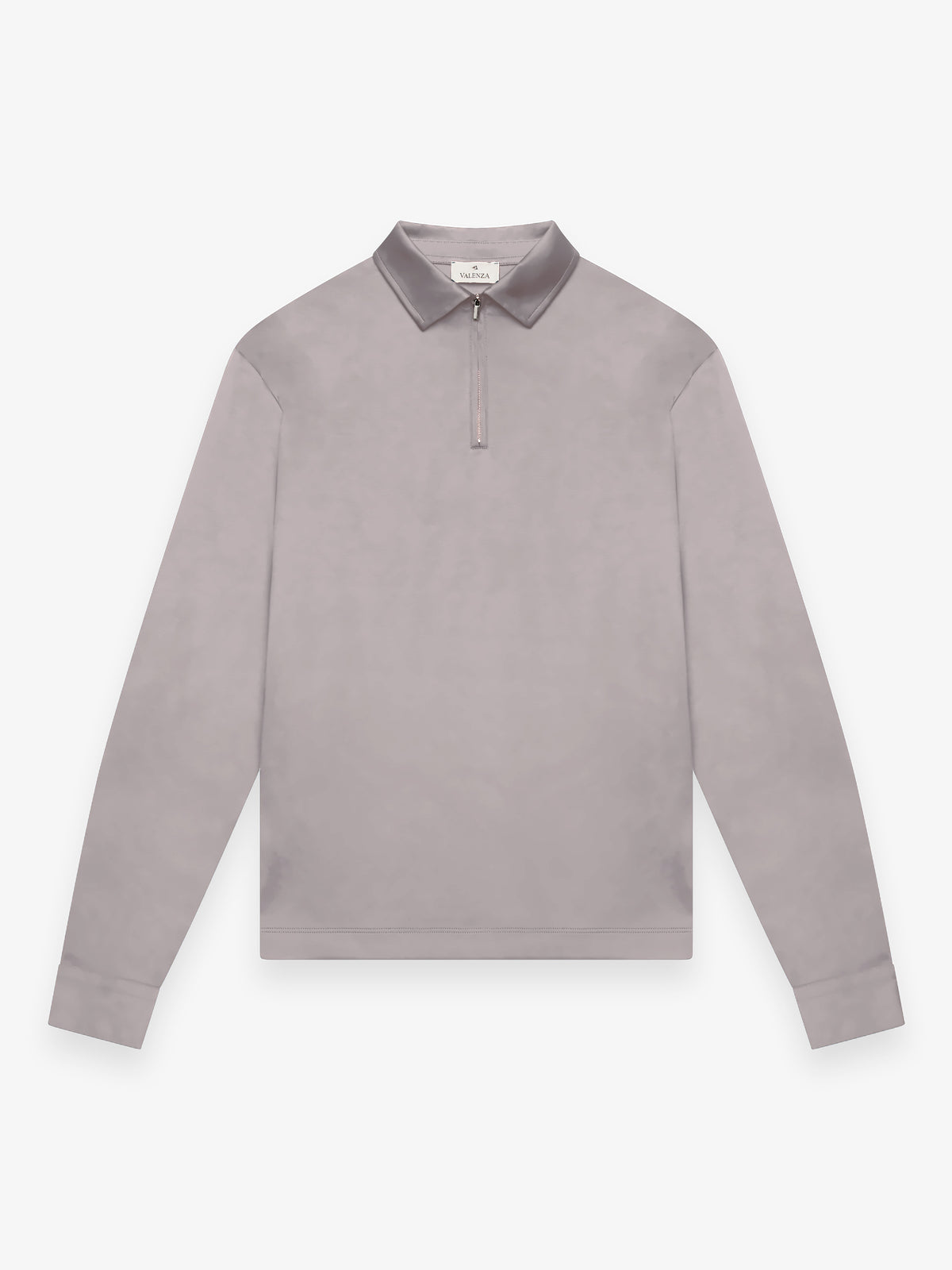 Supima Polo Zip Collar L/S | Mountain Mist