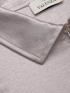 Supima Polo Zip Collar L/S | Mountain Mist