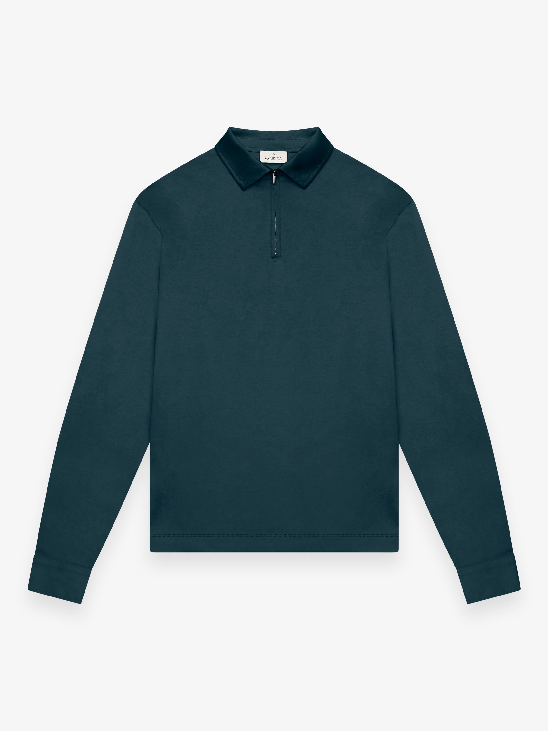 Supima Polo Zip Collar L/S | Firefly