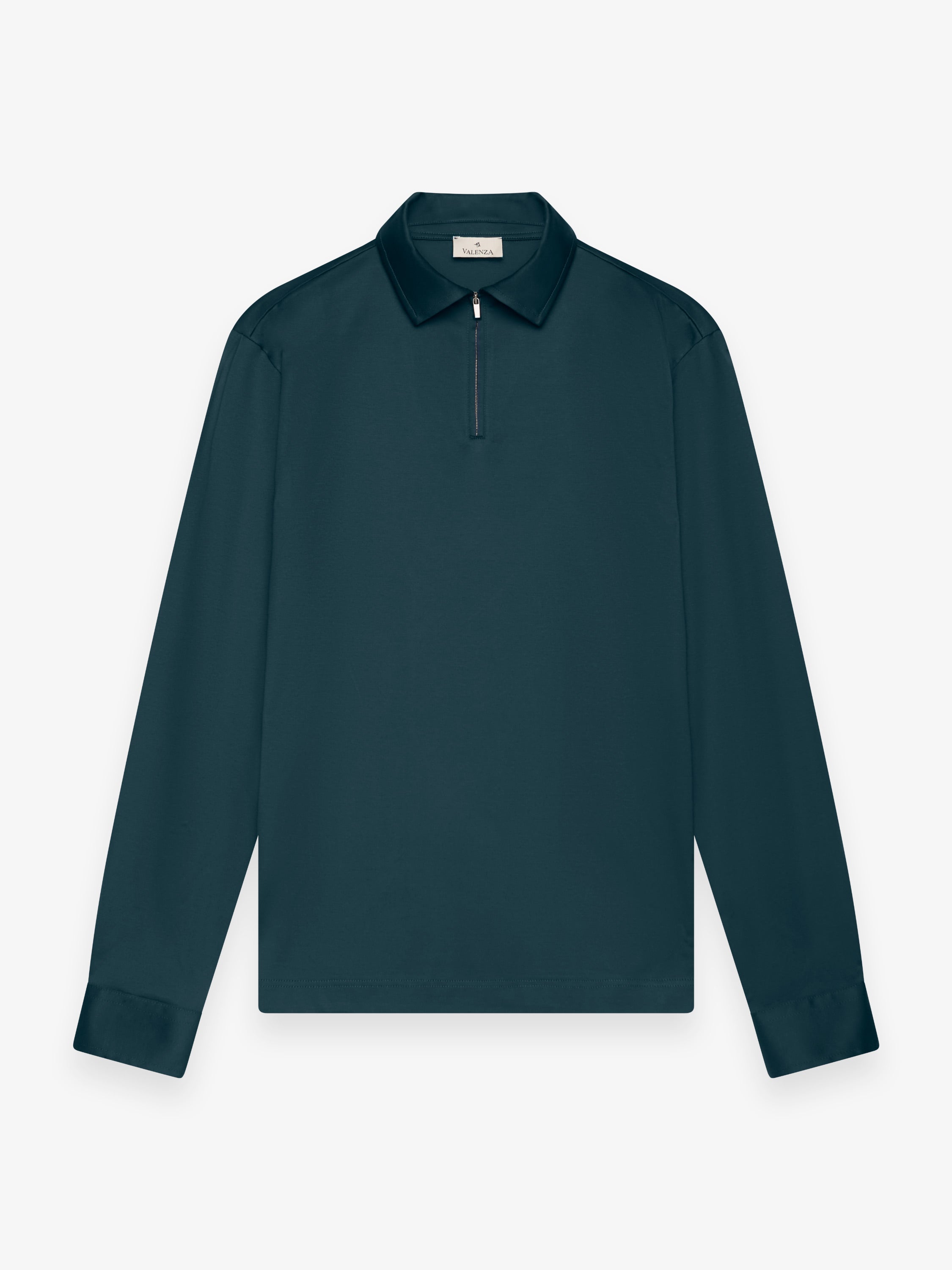Supima Polo Zip Collar L/S | Firefly