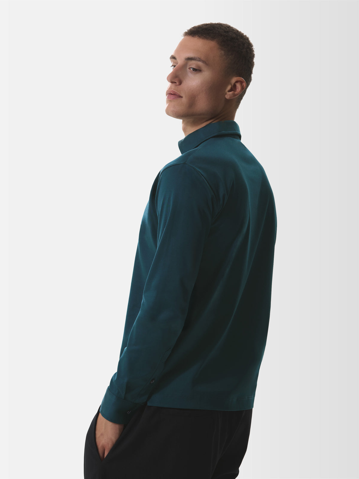 Supima Polo Zip Collar L/S | Firefly