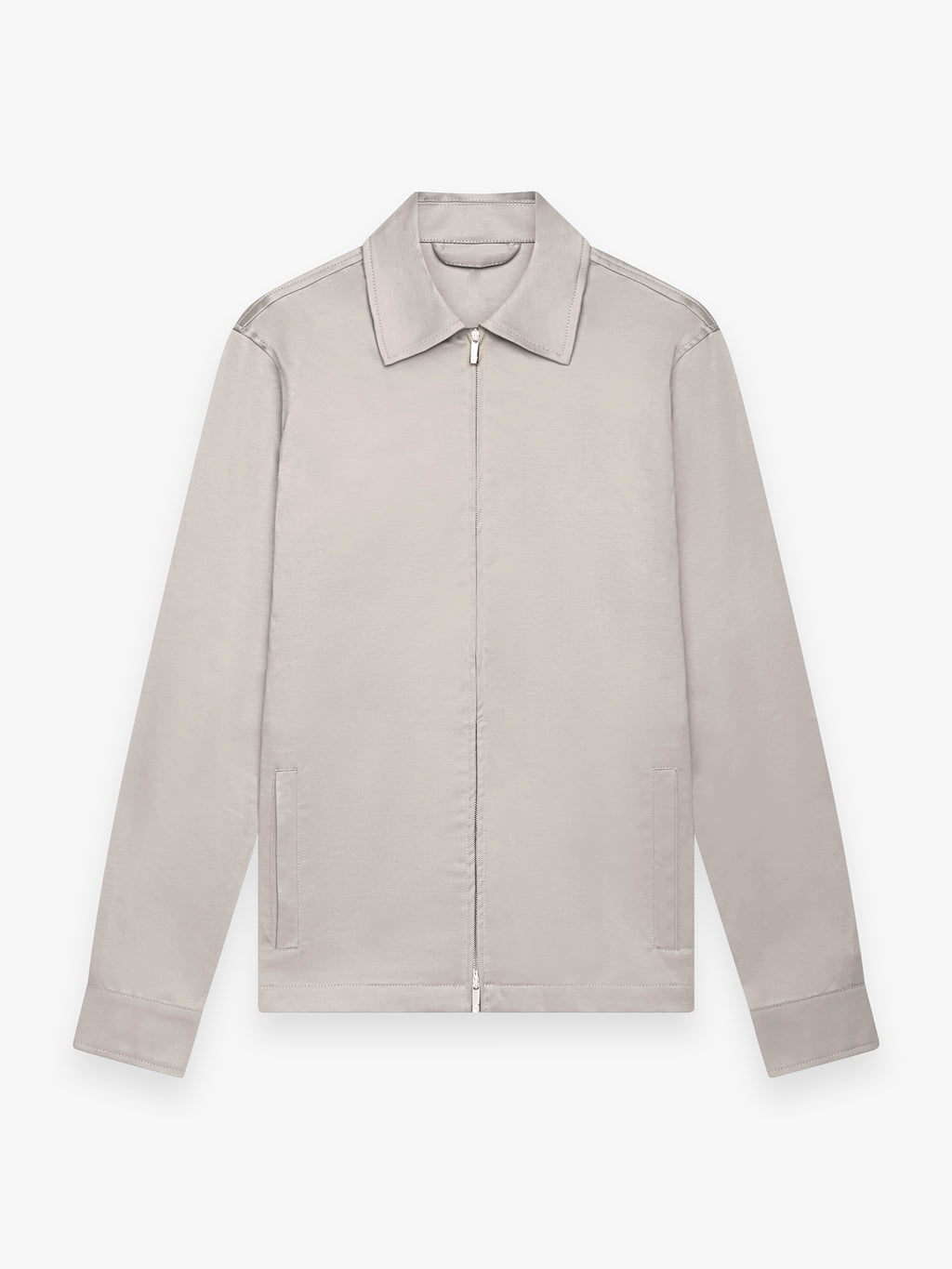 Supima Zip Overshirt | Pearl Grey