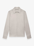 Supima Zip Overshirt | Pearl Grey