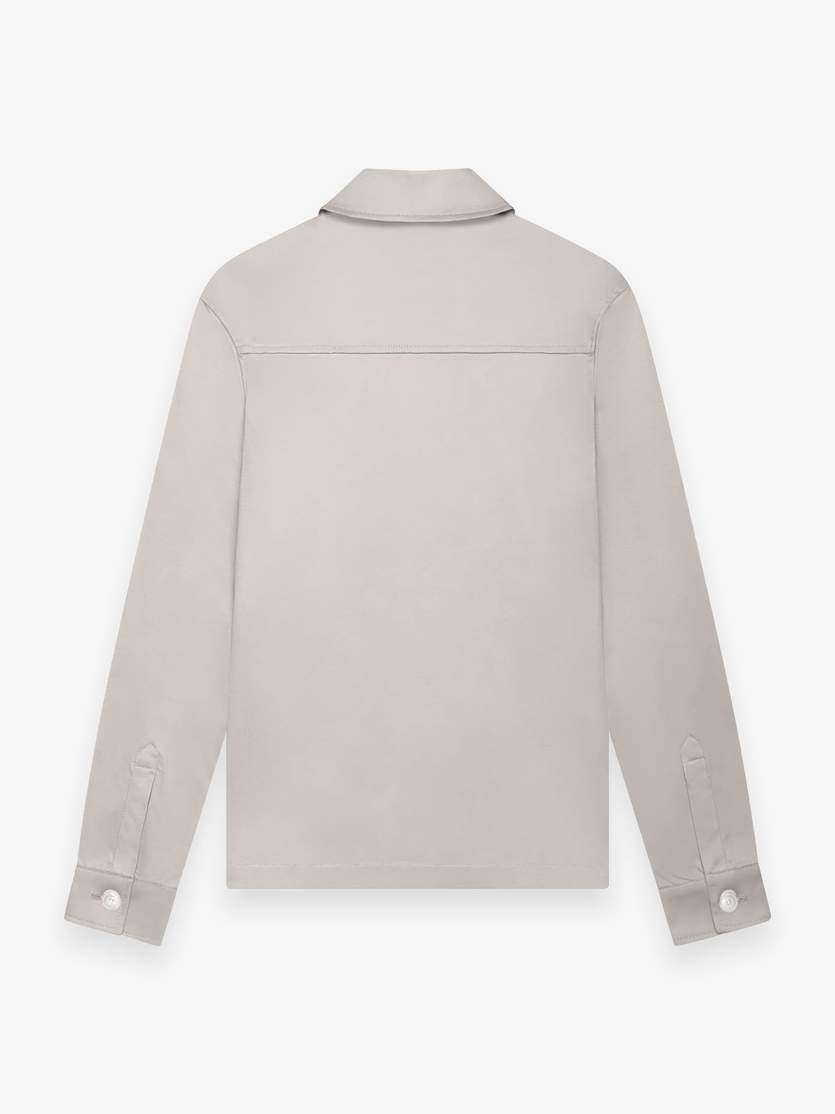 Supima Zip Overshirt | Pearl Grey
