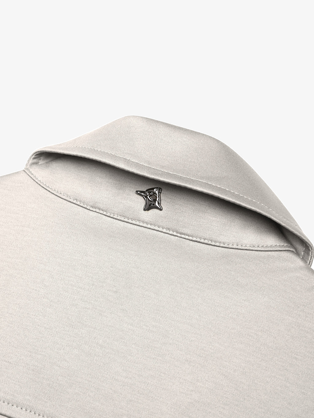 Supima Zip Overshirt | Pearl Grey