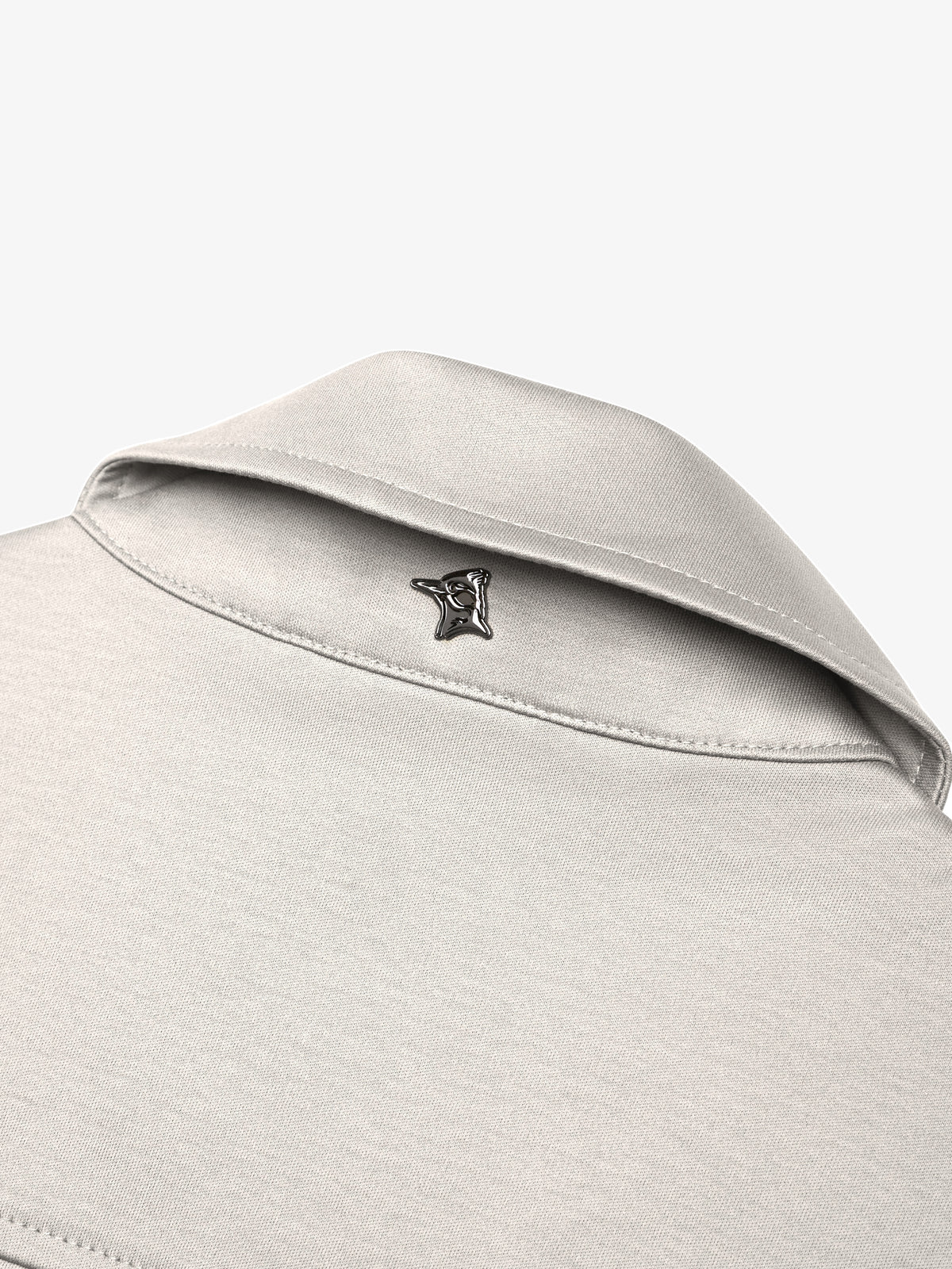 Supima Zip Overshirt | Pearl Grey