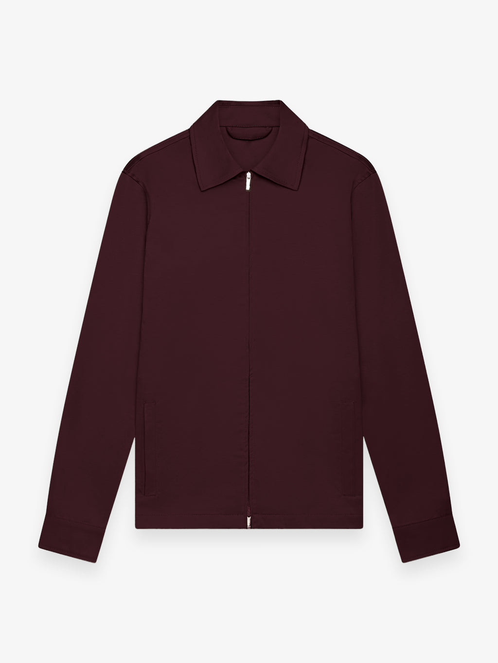 Supima Zip Overshirt | Burgundy Red