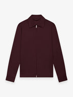 Supima Zip Overshirt | Burgundy Red