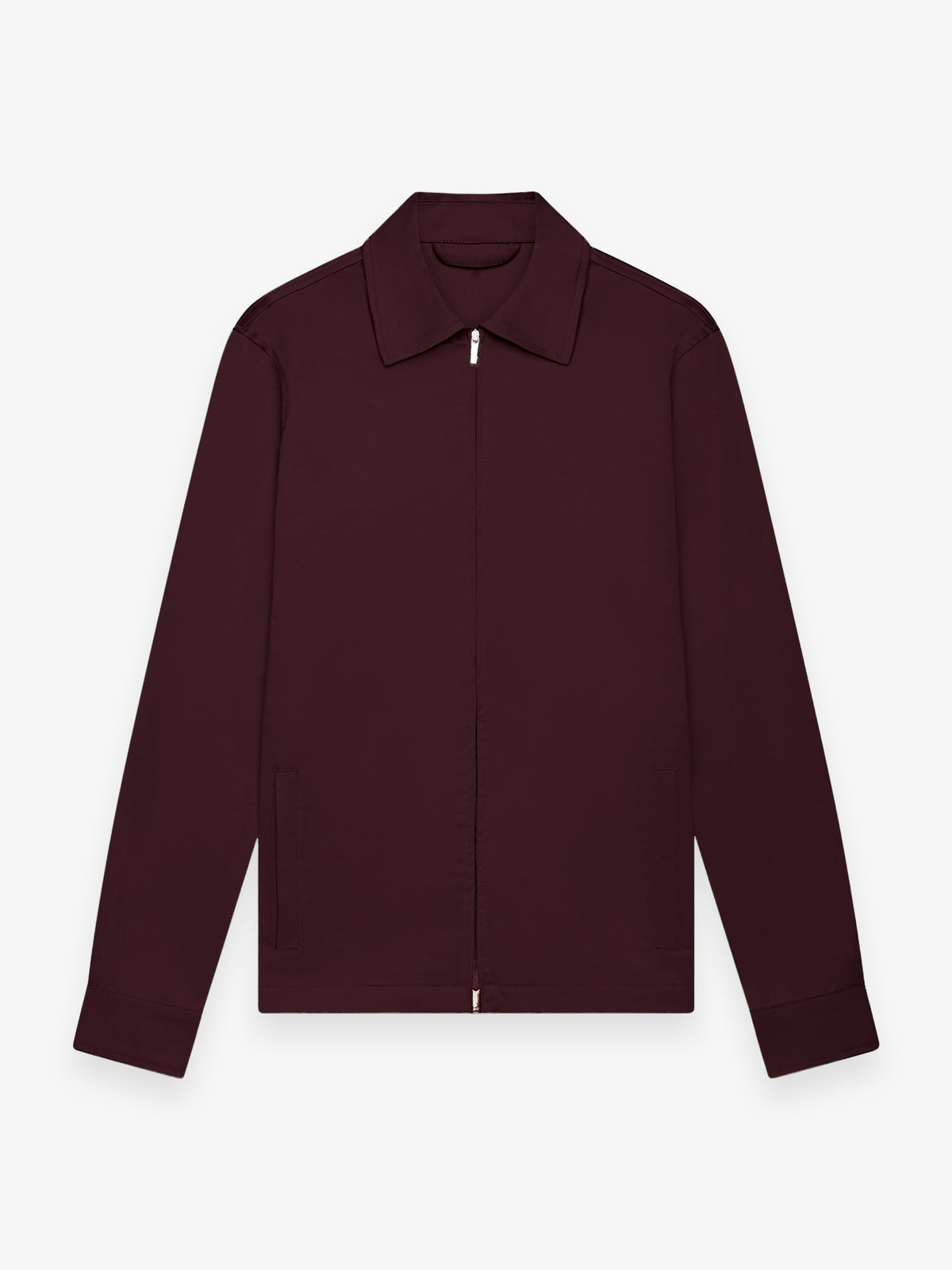 Supima Zip Overshirt | Burgundy Red