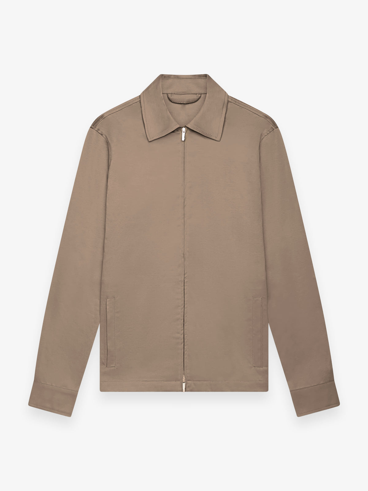 Supima Zip Overshirt | Lead Grey