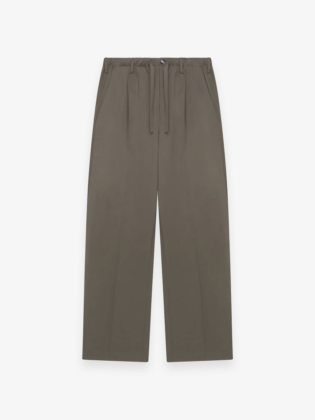 Wool Stretch Barrel Leg Trousers | Taupe