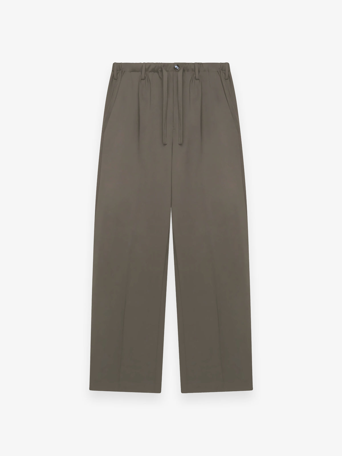 Wool Stretch Barrel Leg Trousers | Taupe