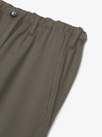 Wool Stretch Barrel Leg Trousers | Taupe