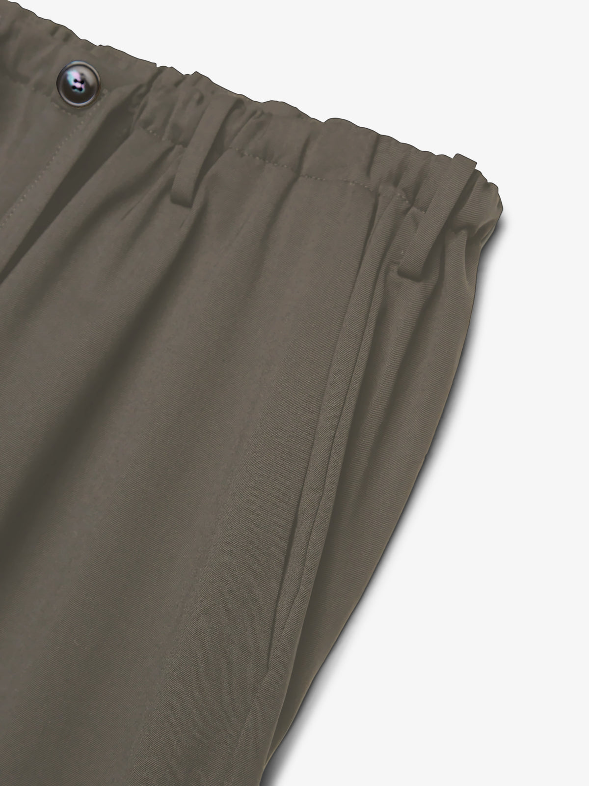 Wool Stretch Barrel Leg Trousers | Taupe