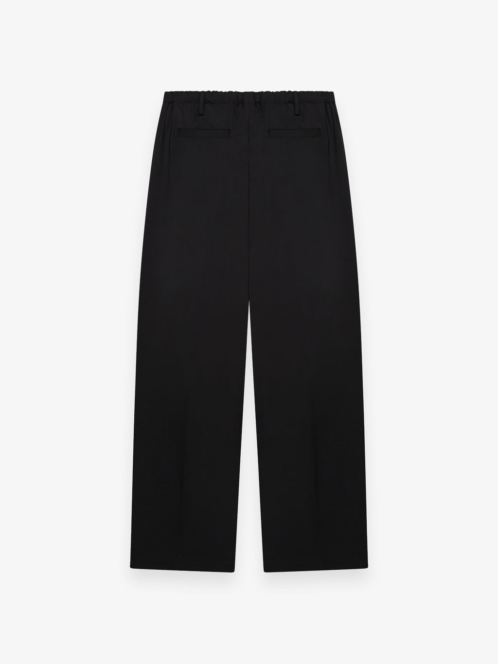 Wool Stretch Barrel Leg Trousers | Black