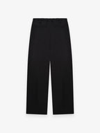 Wool Stretch Barrel Leg Trousers | Black