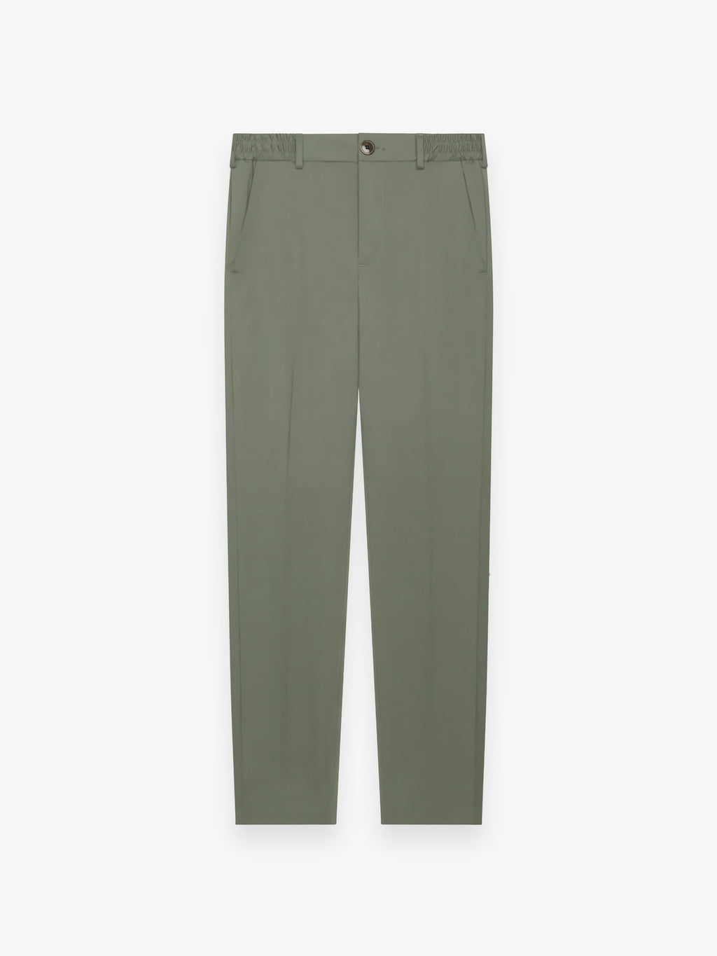 Wool Stretch Tapered Trousers | Sage Green
