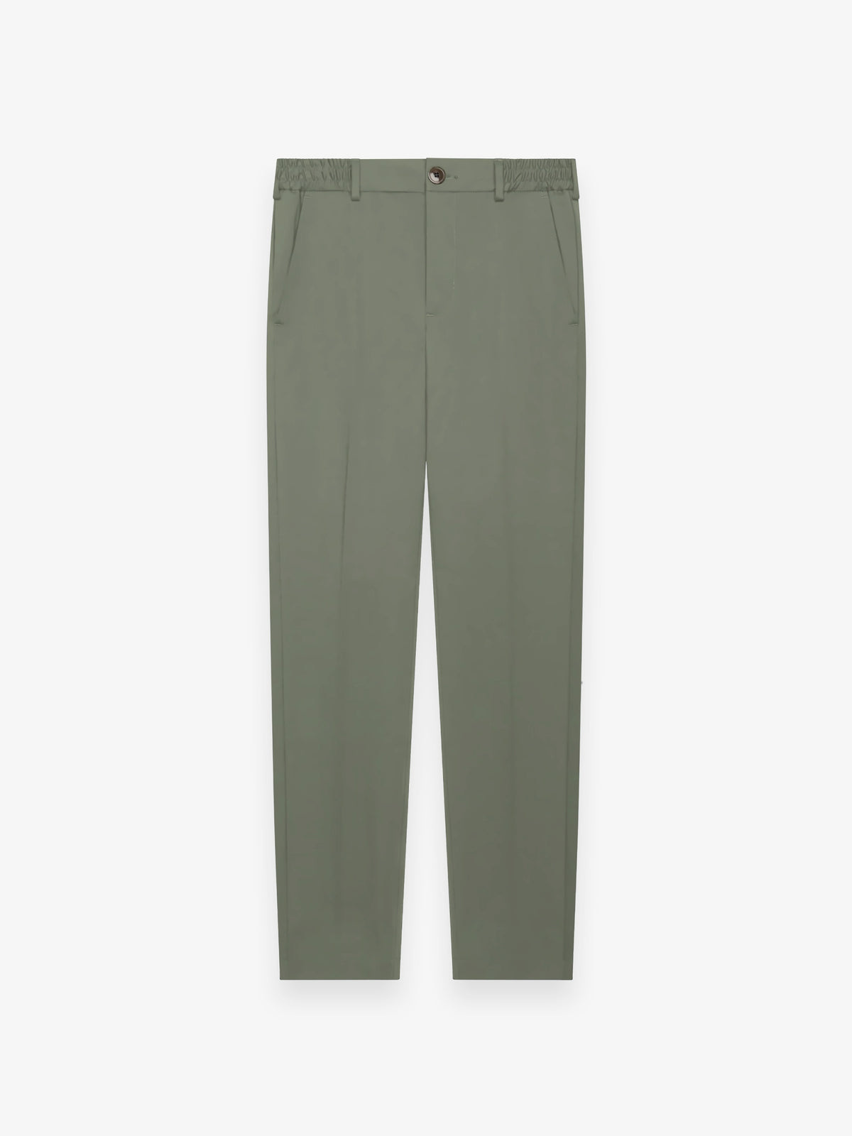 Wool Stretch Tapered Trousers | Sage Green