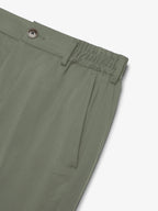 Wool Stretch Tapered Trousers | Sage Green