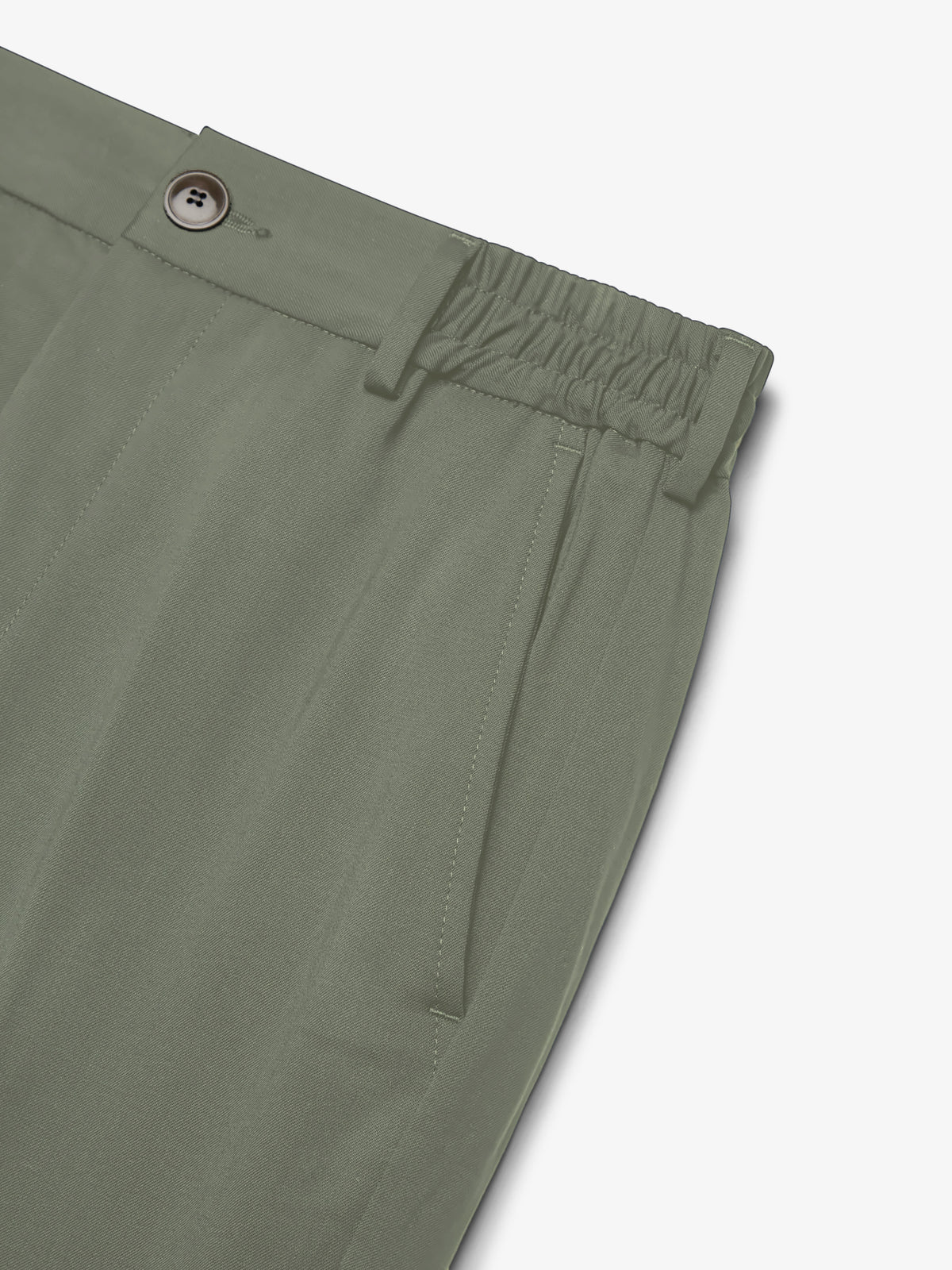 Wool Stretch Tapered Trousers | Sage Green